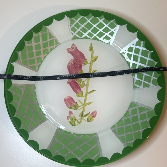 Hand painted floral plate Sela Miles the lattice collection - Picture 4 of 7
